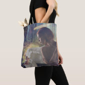 Mooie engel met Fairy Fantasy Art Tote Bag (Dichtbij)