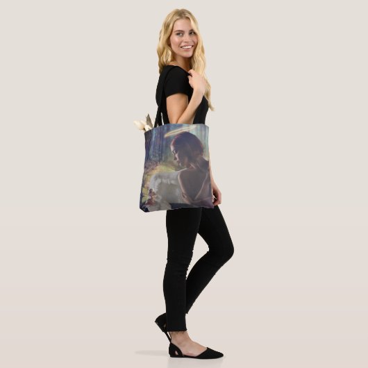 Mooie engel met Fairy Fantasy Art Tote Bag (Op model)