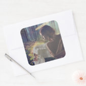 Mooie engel met Fairy Fantasy Art Vierkante Sticker (Envelop)