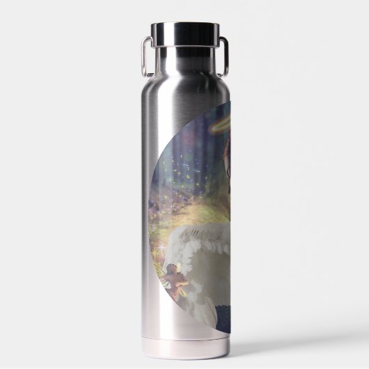Mooie engel met Fairy Fantasy Art Waterfles (Voorkant)