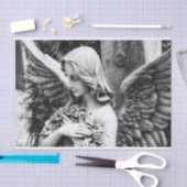 Mooie engel met rozen op haar borst tissuepapier (Craft)