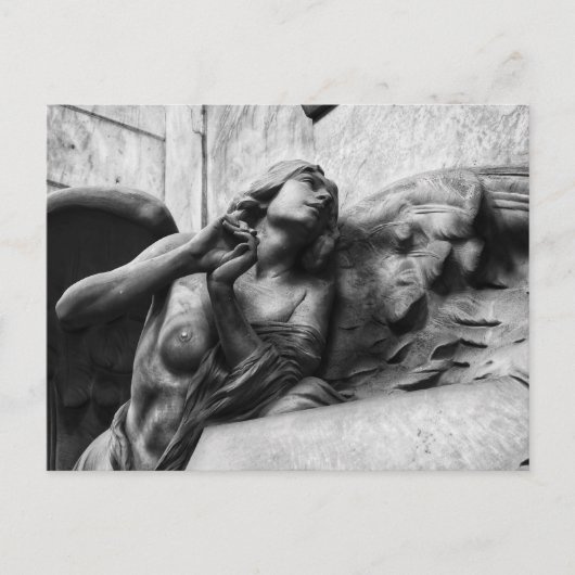 Mooie engel met serene blik naar de hemel briefkaart (Voorkant)