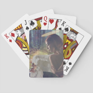 Mooie engel met sprookjesachtige fantasiekunst pokerkaarten