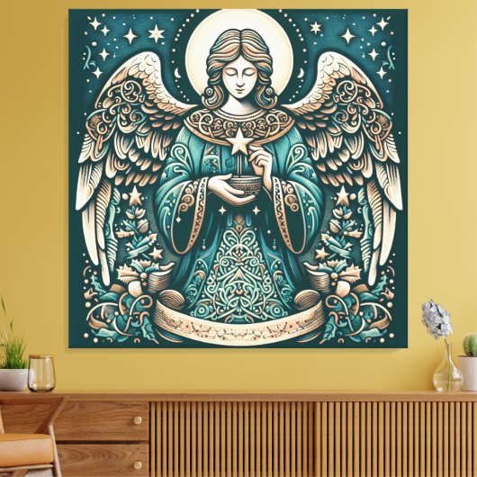 Mooie Engel Onder de sterren Canvas Afdruk (Insitu (Woonkamer))