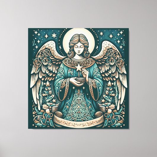 Mooie Engel Onder de sterren Canvas Afdruk (Voorkant)