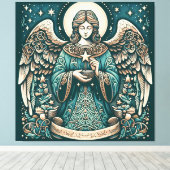 Mooie Engel Onder de sterren Canvas Afdruk (Insitu (Houten vloer))