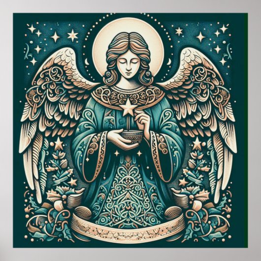 Mooie Engel Onder de sterren Poster (Voorkant)