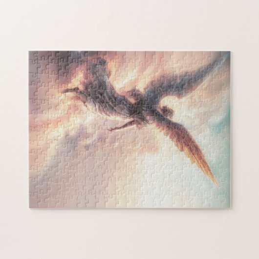 Mooie Engel op Wolken in de Hemel Legpuzzel (Horizontaal)