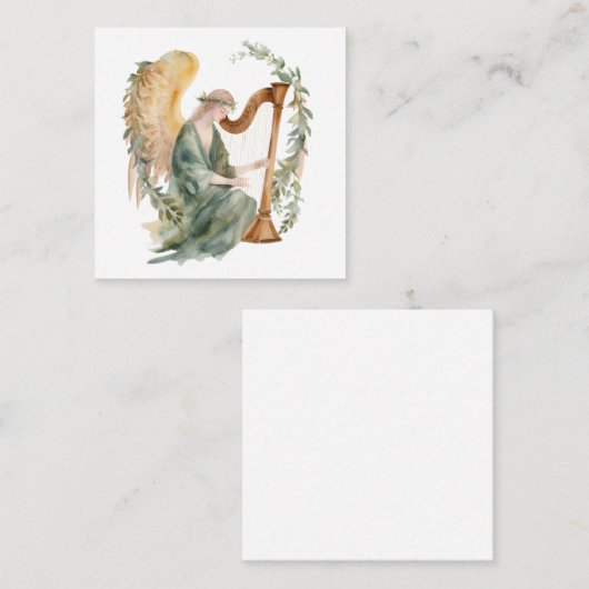 Mooie engel spelen harp Waterverf Notitiekaartje (Voorkant / Achterkant)