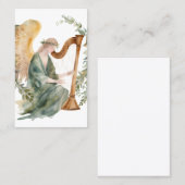 Mooie engel spelen harp Waterverf Visitekaartje (Voorkant / Achterkant)