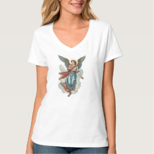 Mooie engel V-hals T-shirt voor vrouwen