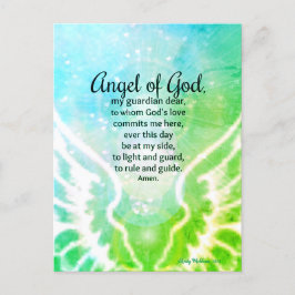 Mooie Engel van God Gebed Helder Groen Blauw Briefkaart
