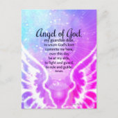 Mooie Engel van God Gebed Roze Waterverf Briefkaart (Voorkant)