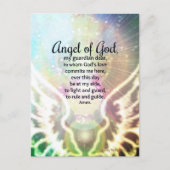 Mooie Engel van God Gebed Wings Groen Blauw Briefkaart (Voorkant)