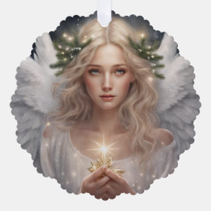 Mooie engel van Kerstmis  Ornament Kaart