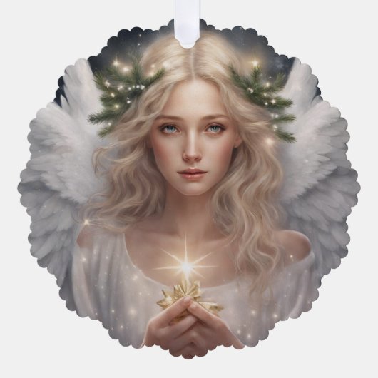 Mooie engel van Kerstmis Ornament Kaart (Voorkant)