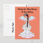 Mooie engel verjaardagskaart briefkaart (Voorkant / Achterkant)