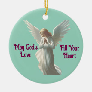Mooie engel versiering keramisch ornament