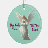 Mooie engel versiering keramisch ornament (Links)