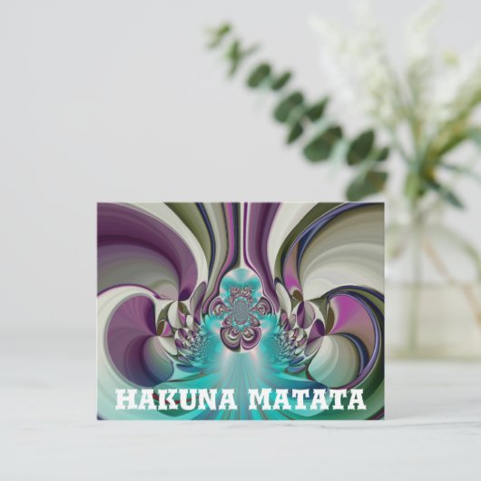 Mooie engelachtige Paarse en cyaan Abstracte print Briefkaart (Staand voorkant)