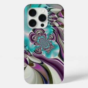 Mooie engelachtige Paarse en cyaan Abstracte print iPhone 15 Pro Case