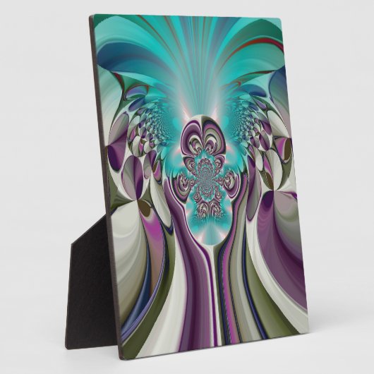 Mooie engelachtige Paarse en cyaan Abstracte print Fotoplaat (Zijkant)