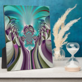 Mooie engelachtige Paarse en cyaan Abstracte print Fotoplaat (Zijkant)