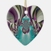 Mooie engelachtige Paarse en cyaan Abstracte print Keramisch Ornament (Rechts)