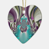 Mooie engelachtige Paarse en cyaan Abstracte print Keramisch Ornament (Links)