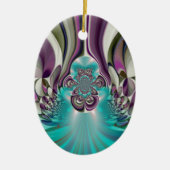 Mooie engelachtige Paarse en cyaan Abstracte print Keramisch Ornament (Voorkant)