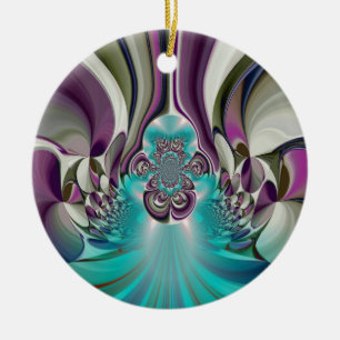 Mooie engelachtige Paarse en cyaan Abstracte print Keramisch Ornament