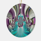 Mooie engelachtige Paarse en cyaan Abstracte print Keramisch Ornament (Links)