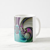 Mooie engelachtige Paarse en cyaan Abstracte print Koffiemok (Voorkant rechts)