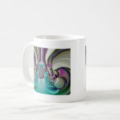 Mooie engelachtige Paarse en cyaan Abstracte print Koffiemok (Voorkant links)