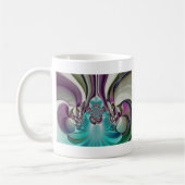 Mooie engelachtige Paarse en cyaan Abstracte print Koffiemok (Links)