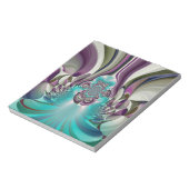Mooie engelachtige Paarse en cyaan Abstracte print Notitieblok (Linkerzijde)