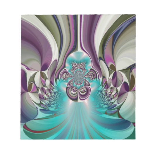 Mooie engelachtige Paarse en cyaan Abstracte print Notitieblok (Voorkant)