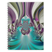 Mooie engelachtige Paarse en cyaan Abstracte print Notitieboek (Voorkant)