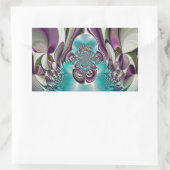 Mooie engelachtige Paarse en cyaan Abstracte print Rechthoekige Sticker (Tas)