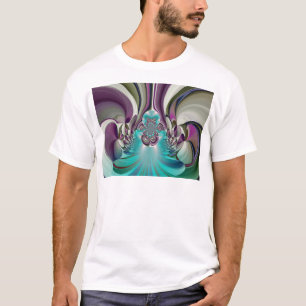 Mooie engelachtige Paarse en cyaan Abstracte print T-shirt