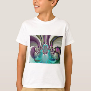 Mooie engelachtige Paarse en cyaan Abstracte print T-shirt