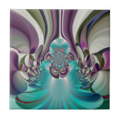 Mooie engelachtige Paarse en cyaan Abstracte print Tegeltje (Voorkant)
