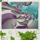 Mooie engelachtige Paarse en cyaan Abstracte print Theedoek (Gevouwen)