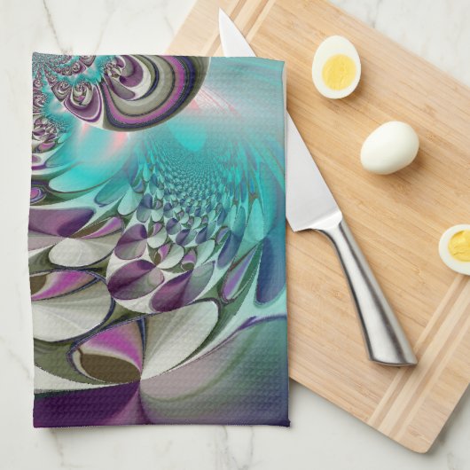 Mooie engelachtige Paarse en cyaan Abstracte print Theedoek (Quarter Fold)