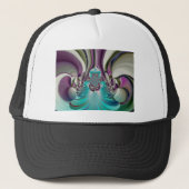 Mooie engelachtige Paarse en cyaan Abstracte print Trucker Pet (Voorkant)