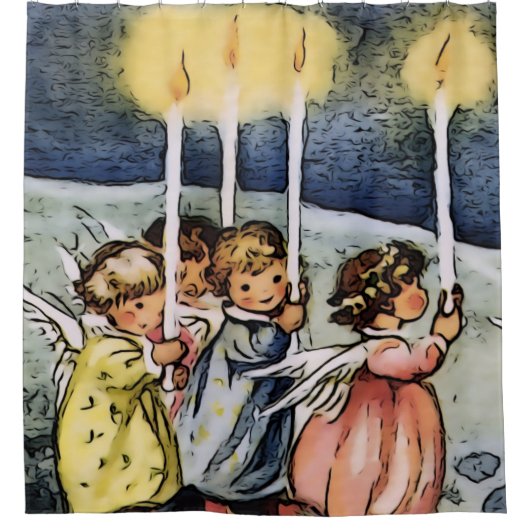 mooie engelen douchegordijn (Voorkant)