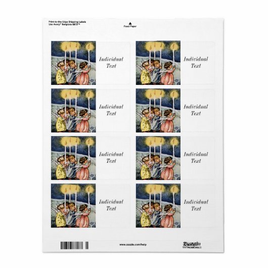 mooie engelen etiket (Full Sheet)