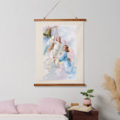 Mooie engelen met bel hangend wandkleed (Slaapkamer)