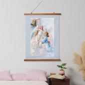 Mooie engelen met bel hangend wandkleed (Slaapkamer)