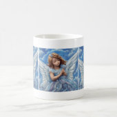 mooie engelenblauwe jurk en vleugels koffiemok (Center)